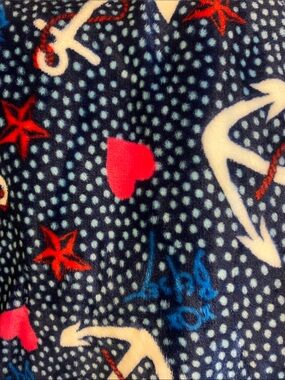 BNWT Betsey Johnson red, white, & blue throw with anchors